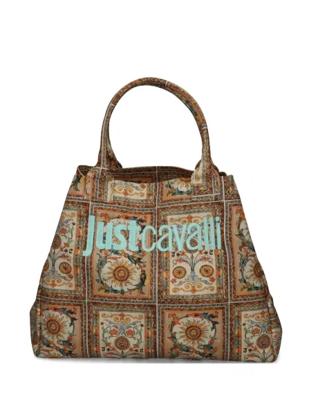 Geantă Just Cavalli cu model floral cu imagine maro