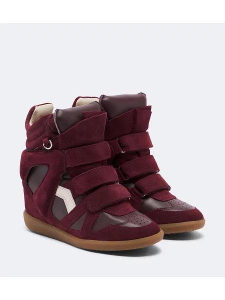 Sneakerși Isabel Marant din piele de căprioară cu pană