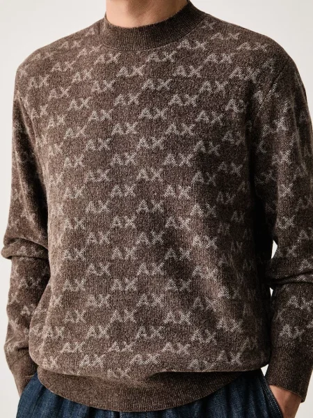 Armani Exchange pulóver férfi barna