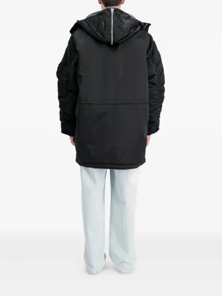 Palton Alpha Industries cu glugă negru