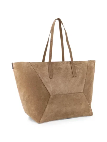 Geantă shopper Brunello Cucinelli din piele de căprioară