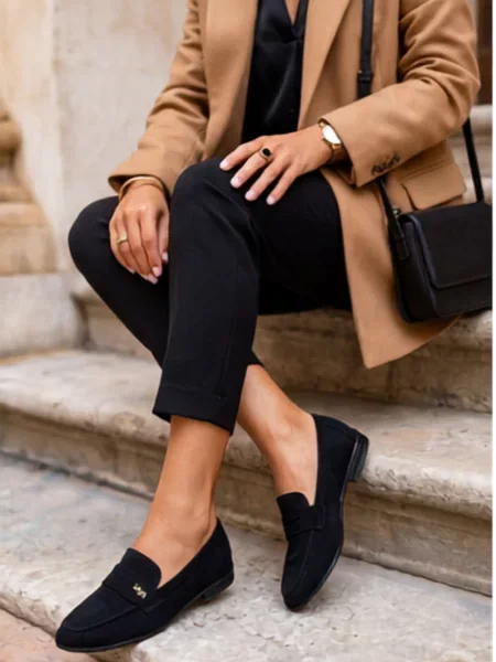 Mocasini Boto din piele negru