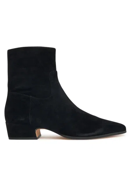 Велурени боти Nokwol Dusty Black Suede с дебел Dusty Black Suede черно