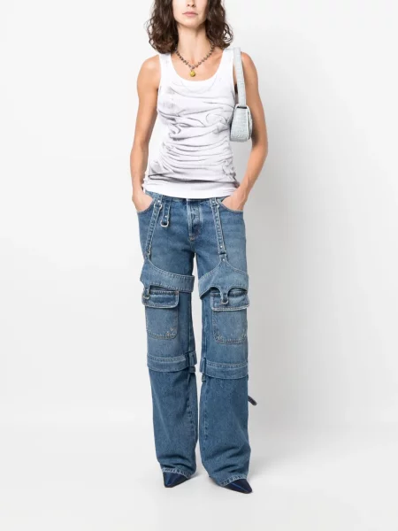 Tiesūs džinsai Off-white balta