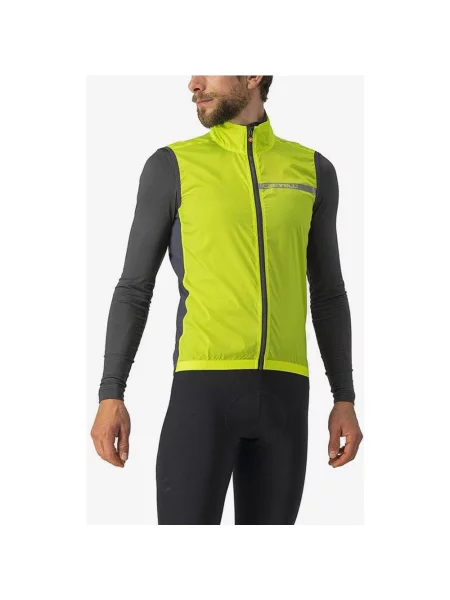 Kamizelka przeciwwiatrowa Castelli Squadra Stretch Electric Lime Green Grey XS szara