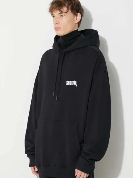 Свитер Marcelo Burlon с капюшоном с принтом черный