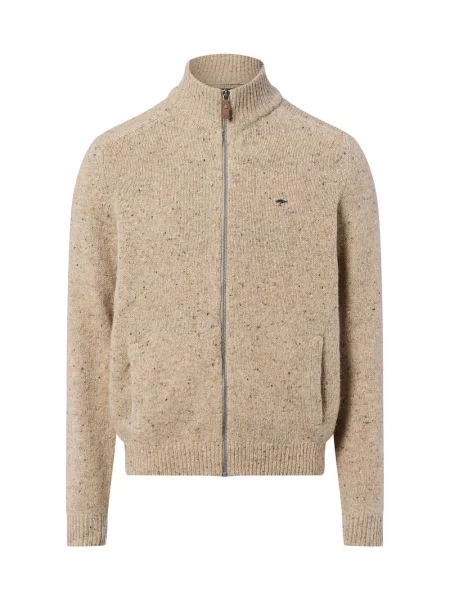 Fynch-Hatton kardigan z wełną i alpaką Mężczyźni Wełna marmurkowy M brązowy