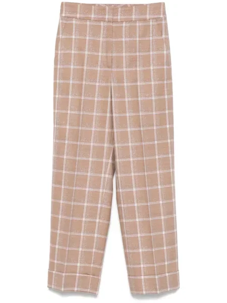 Pantaloni Peserico în carouri maro