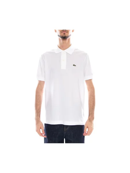 Koszulka polo o kroju regular fit z mieszanki bawełny Lacoste biała