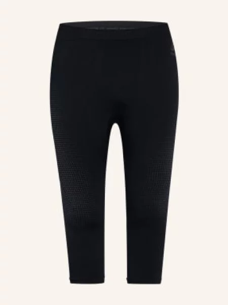 Odlo Funkční Kalhoty Performance Warm Eco Se Zkrácenými Nohavicemi černá/ tmavě šedá černé