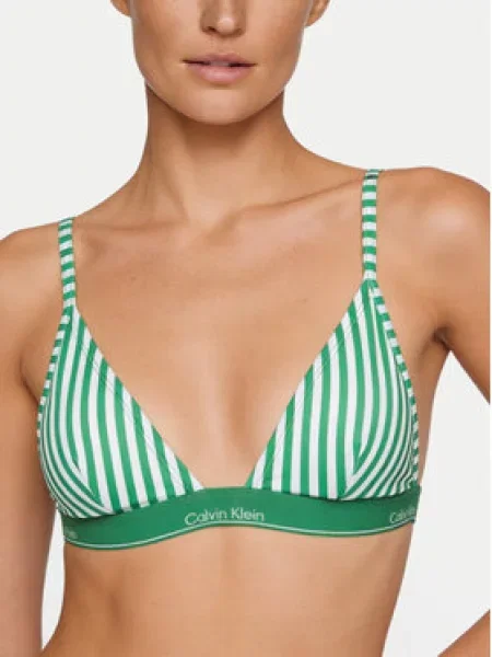 Calvin Klein Swimwear Bikinový top / biela zelená