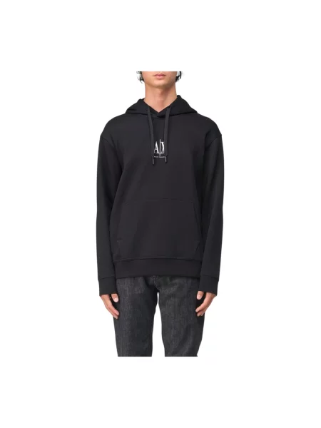 Bluza z kapturem Armani Exchange z kapturem czarna