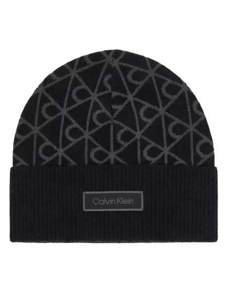 Calvin Klein czapka beanie wełniana czarna
