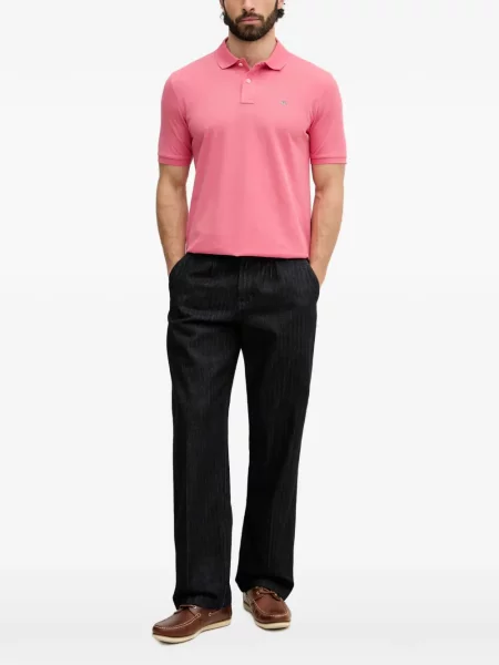 Tricou polo Gant cu broderie roz