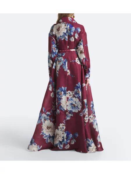 Cu centură rochie Leo Lin de mătase cu model floral