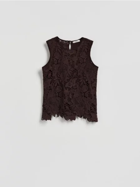 Bluză Reserved ajurata maro