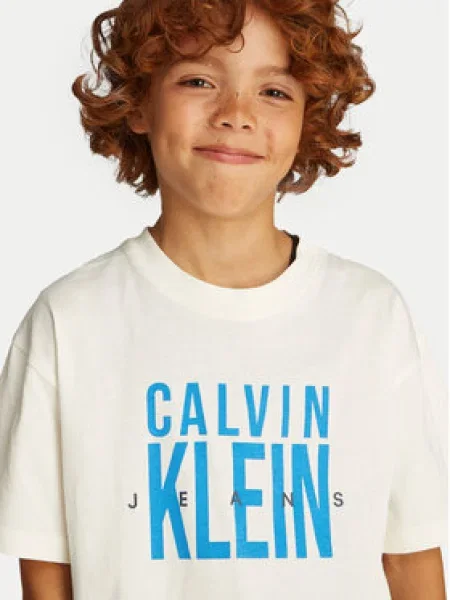 Calvin Klein Jeans Póló Bold Graphic Ekru Relaxed Fit