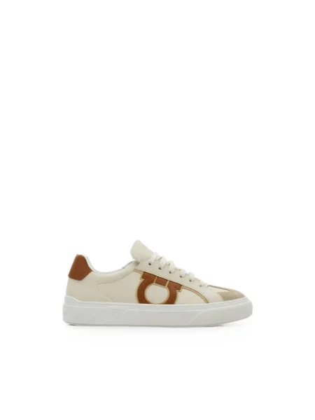 Sneakersy Ferragamo skórzane beżowe