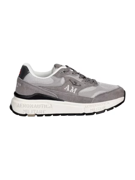 Sneakersy Aeronautica Militare skórzane szare