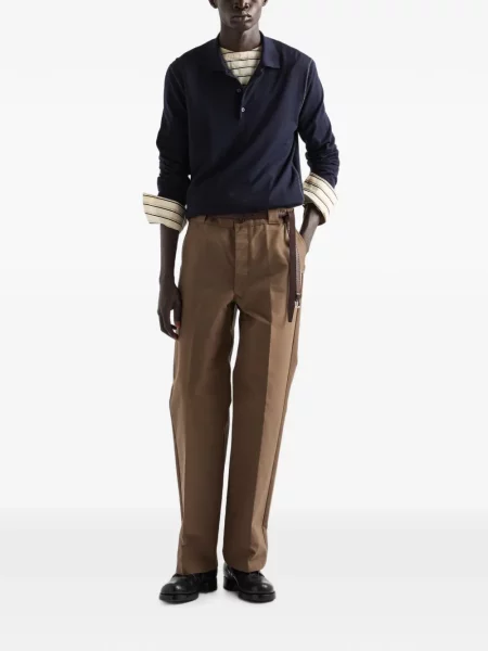 Pantaloni Prada din canvas maro