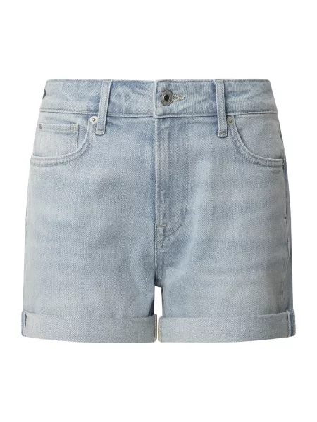 Rifľové krátke nohavice Pepe Jeans FITTED SHORT HW MARY modrá