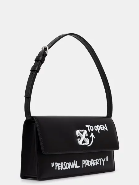 Off-White Jitney κλατς γυναικείο δερμάτινο λευκό