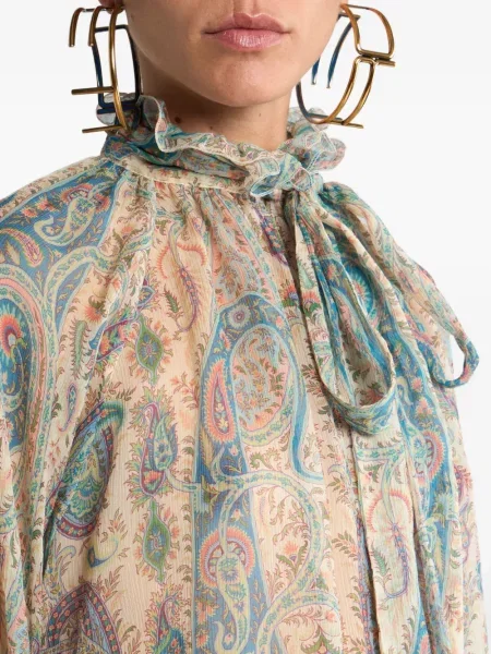 Bluză Etro de mătase cu imagine cu model paisley