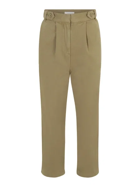 TOPSHOP Petite Kalhoty se sklady v pase olivová