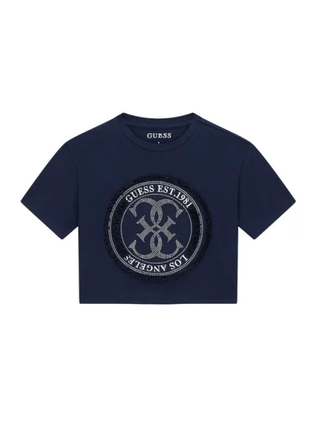 Guess T-shirt Tamnoplava bijela