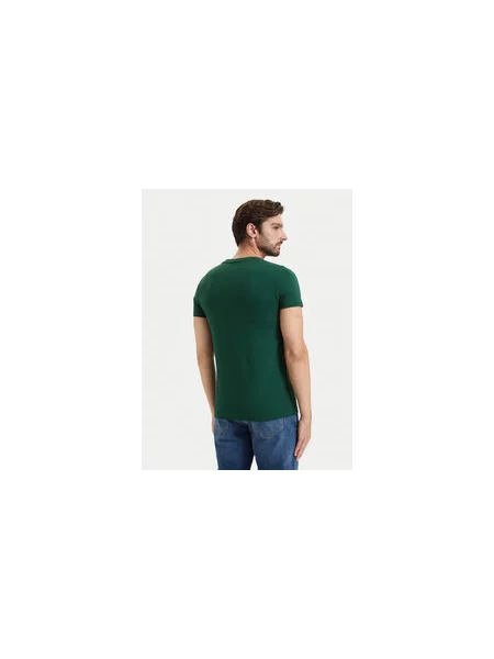 Tommy Hilfiger Póló Logo Sötétzöld Slim Fit
