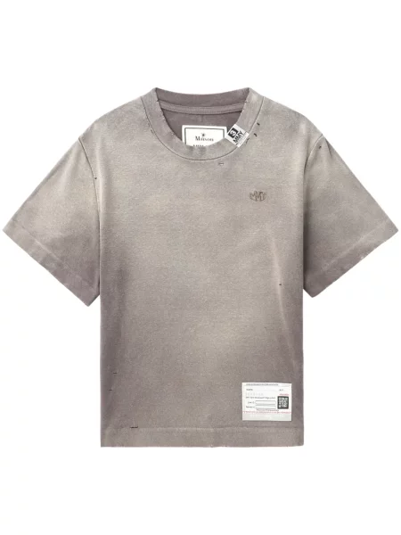 Tricou Maison Mihara Yasuhiro cu broderie gri