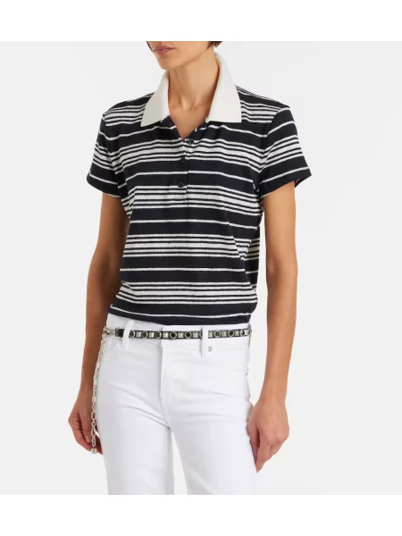 Tricou polo Frame de in cu dungi albastru