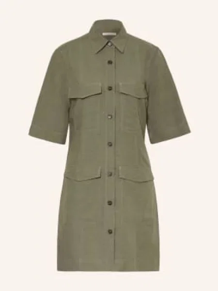 Lilienfels Košilové Šaty Z Lnu khaki