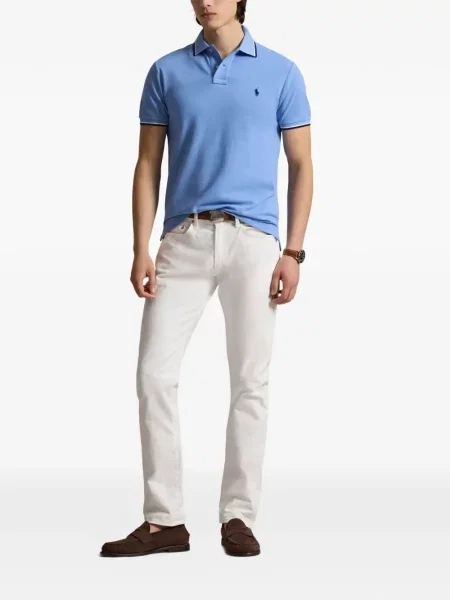 Frotir prugasta polo majica Polo Ralph Lauren s vezom plava