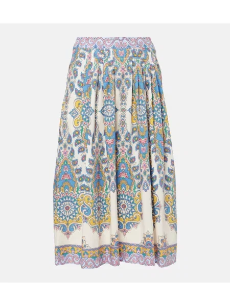 Fustă midi Etro cu model paisley până la genunchi