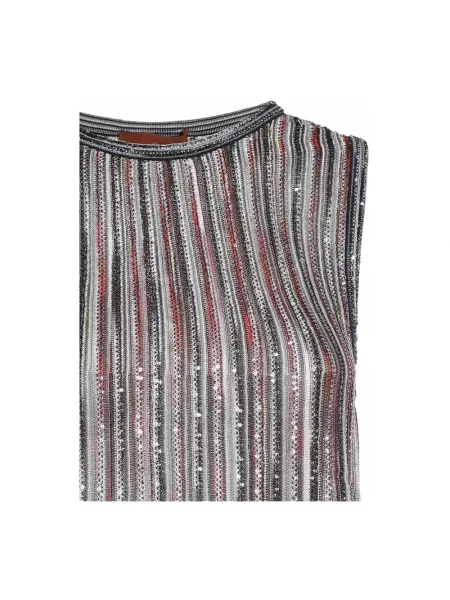 Top Missoni z cekinami w paski na ramiączkach