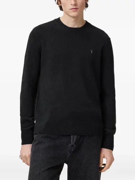 Pulover Allsaints cu broderie negru