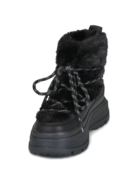 Botine Buffalo cu blană negru