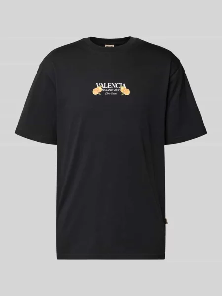 T-shirt o kroju relaxed fit z czystej bawełny model TASTY' Only & Sons czarna