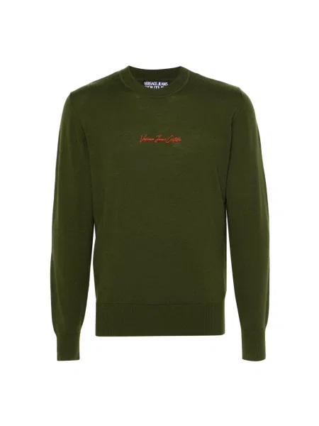 Sweter Versace Jeans Couture wełniany zielony
