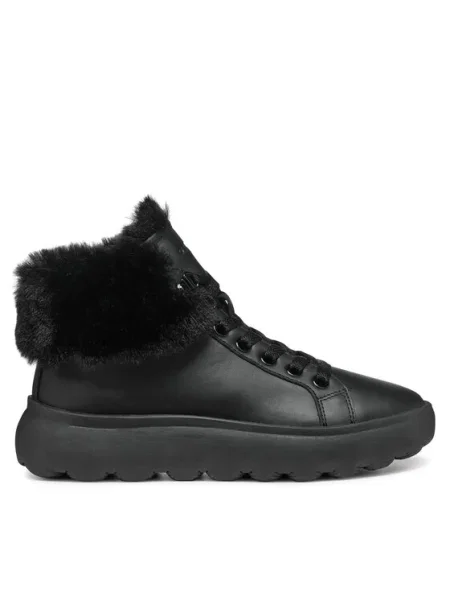 Sneakerși Geox din piele negru