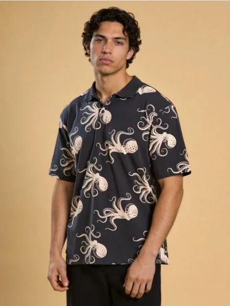 Sinsay koszulka polo granatowy