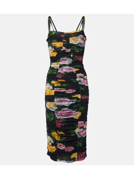Rochie midi Dolce&gabbana cu model floral din tul până la genunchi
