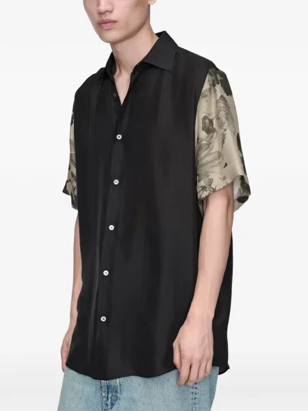 Cămașă Maison Margiela cu model floral negru