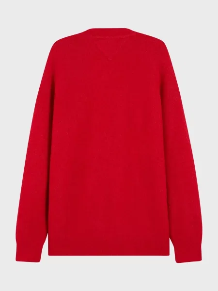 Вовняний кардиган Tommy Jeans червоний