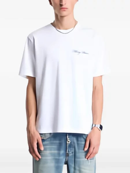 Tricou Filling Pieces cu imagine alb