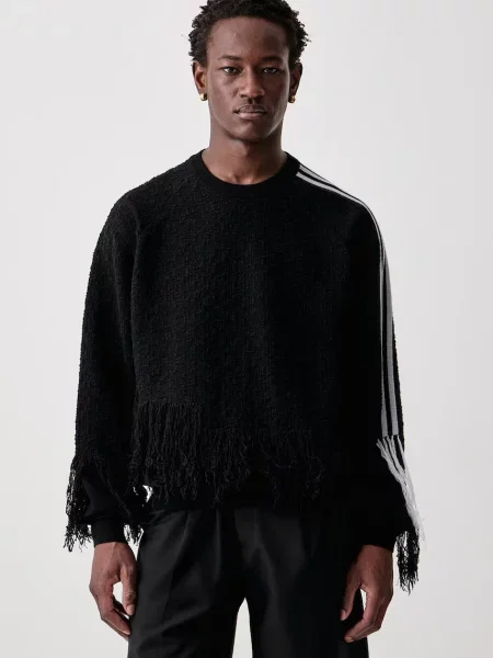 KNIT 3S SWEAT πουλόβερ μάλλινο ανδρικό μαύρο