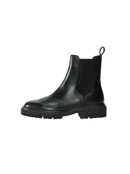 Gant ghete chelsea de piele Ivyhill cu plat negru