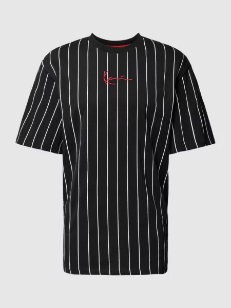 T-shirt Karl Kani Small Signature Pinstripe Tee Black/ White S biała