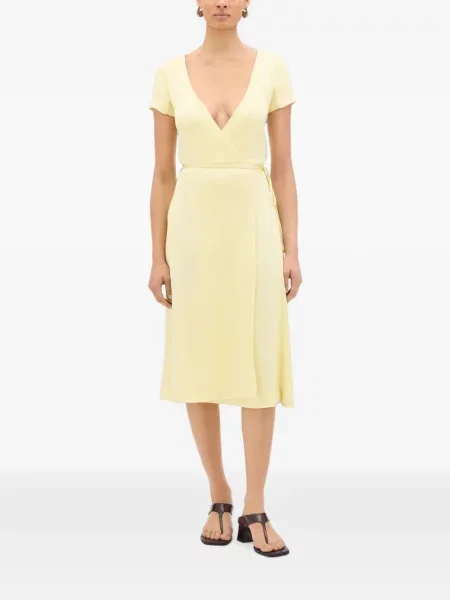 Rochie midi Another Tomorrow plic galben